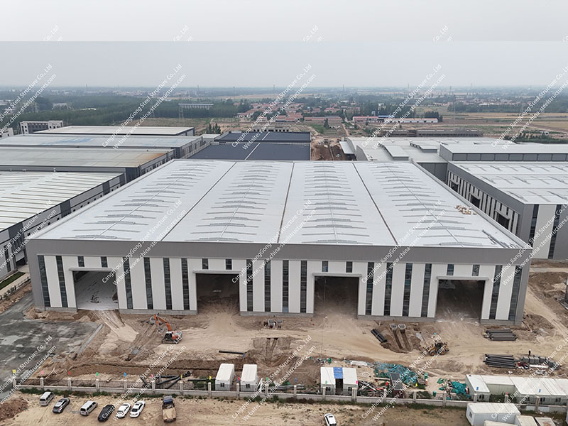 72m*75m four-span steel structure processing workshop